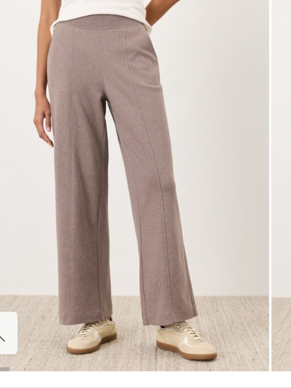 Pact Airplane Pintuck Wide-Leg Pants in Mauve Taupe